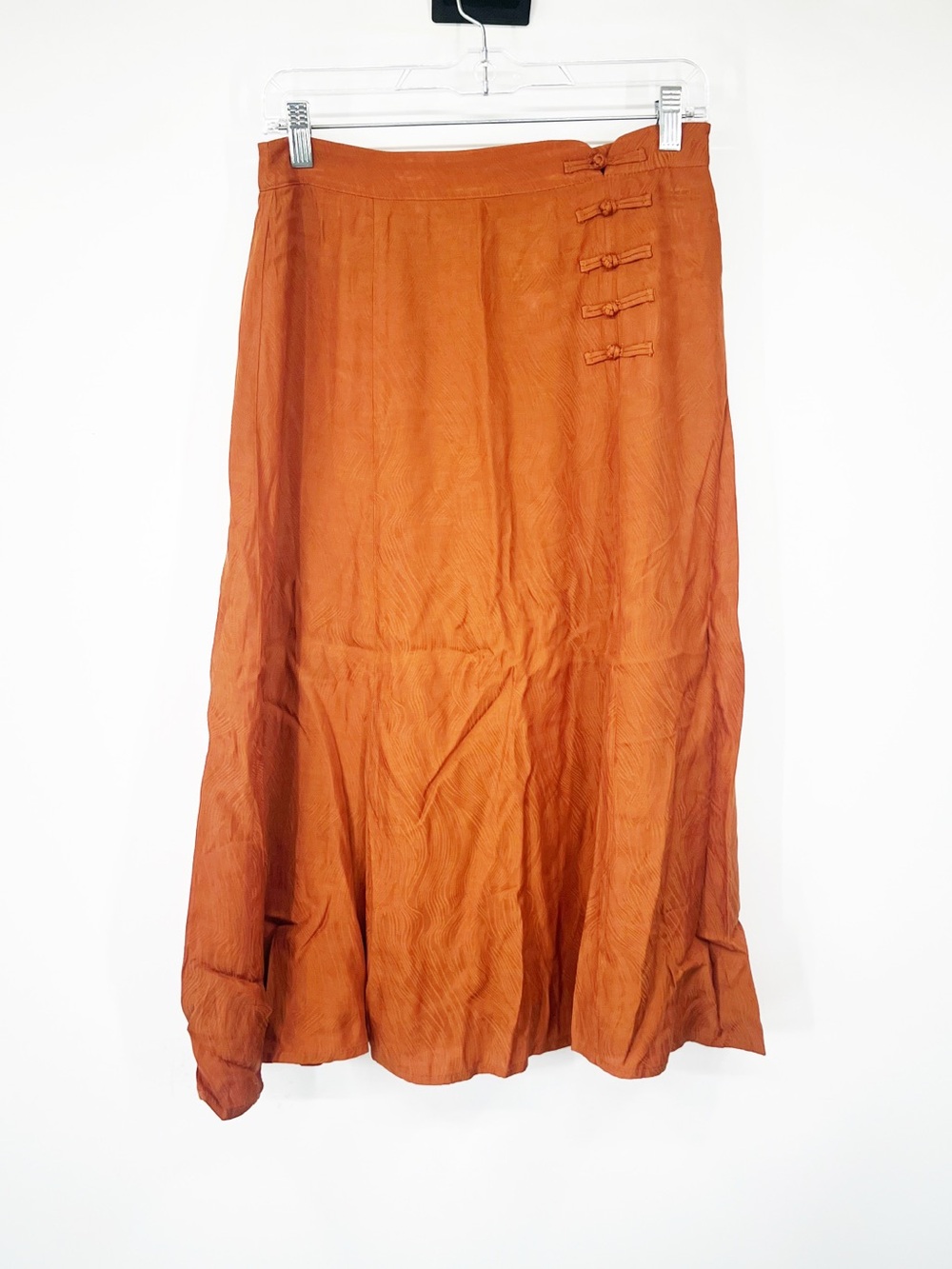 Simple Retro Midi Skirt Side Knot Details